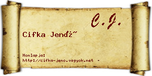 Cifka Jenő névjegykártya