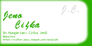 jeno cifka business card