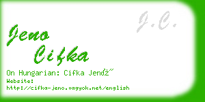 jeno cifka business card